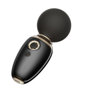 Вибратор микрофон с подогревом ZALO Ava Obsidian Black из жидкого силикона, черный, 8.9 х 5.2 см - No Taboo