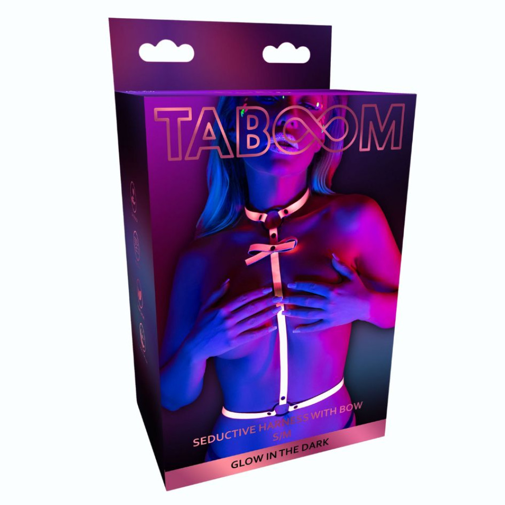 Портупея светящаяся в темноте Taboom Glow In The Dark с бантиком, розовый, S-M (333708), zoom