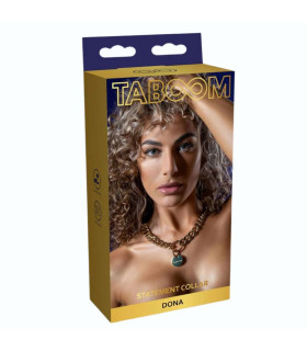 Ошейник цепь с фиксатором Taboom Dona золотой, 49 см - No Taboo