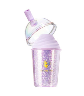 Вакуумний стимулятор у формі стаканчика з трубочкою BeYourLover Joy Cup сяючий бузковий, 9.1 см х 4.6 см - No Taboo