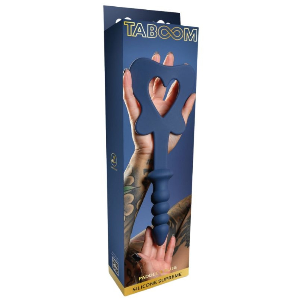 Паддл у формі метелика з ручкою у вигляді анальної пробки Taboom Silicone Supreme, силіконовий, синій (333718), zoom
