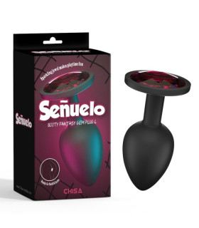 Анальная пробка с кристаллом L Chisa, силиконовая, черная, 9.5 х 4 см - No Taboo