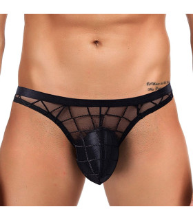 Мужские трусы полупрозрачные Star Night с вставкой спереди, черные - No Taboo