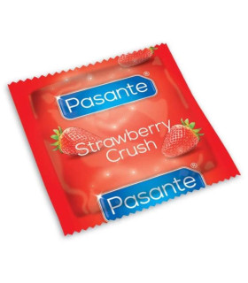 Оральные презервативы с клубникой Strawberry Crush Pasante, 1 шт - No Taboo