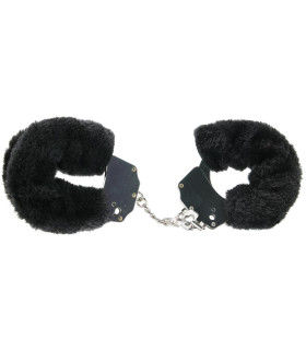 Наручники Fetish металлические с черным мехом - No Taboo