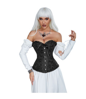 Корсет с бюстом Star Night Corset Top L, с крючками и шнуровкой, черный - No Taboo