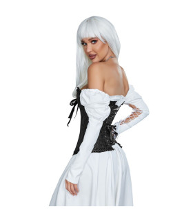 Корсет с бюстом Star Night Corset Top L, с крючками и шнуровкой, черный - No Taboo