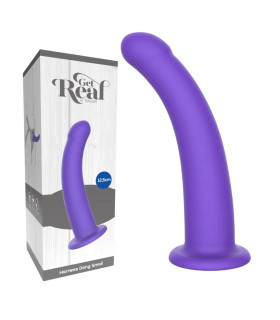 Фаллоимитатор страпон на присоске S, ToyJoy Get Real Silicone Harness Dong фиолетовый, 12.5 см х 2.2 см - No Taboo