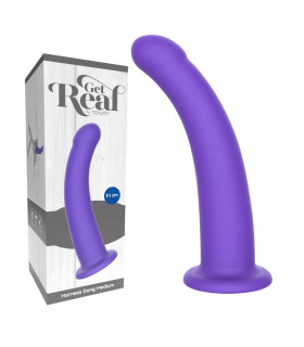 Фаллоимитатор страпон на присоске М, ToyJoy Get Real Silicone Harness Dong фиолетовый, 14 см х 2.7 см - No Taboo