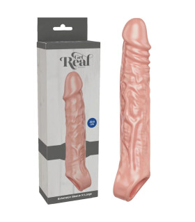 Реалистичная насадка на пенис ToyJoy Get Real Extension Sleeve XL, удлиняющая, бежевая, 22.5 х 4 см - No Taboo