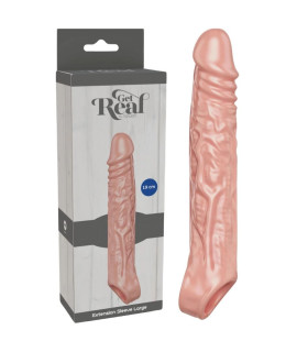 Реалистичная насадка на пенис ToyJoy Get Real Extension Sleeve L, удлиняющая, бежевая, 19 см х 3.5 см - No Taboo