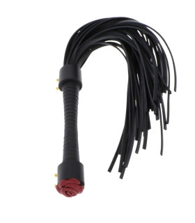 Флогер з трояндою на ручці TABOOM Wild Roses Whip чорний - No Taboo