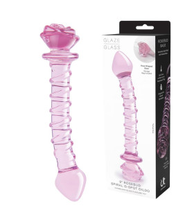 Стеклянный фаллоимитатор для точки G Dreamtoys Glaze Glass Rosebud розовый, 22.8 х 4 см - No Taboo