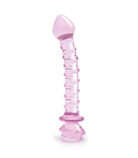 Стеклянный фаллоимитатор для точки G Dreamtoys Glaze Glass Rosebud розовый, 22.8 х 4 см - No Taboo