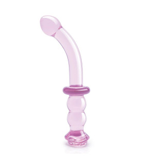 Склянний фалоімітатор для точки G Dreamtoys Glaze Glass Rosebud рожевий, 19 х 2.9 см - No Taboo