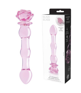 Скляний фалоімітатор Dreamtoys Glaze Glass Rosebud рожевий, 20 х 3.1 см - No Taboo