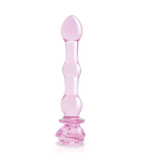 Скляний фалоімітатор Dreamtoys Glaze Glass Rosebud рожевий, 20 х 3.1 см - No Taboo