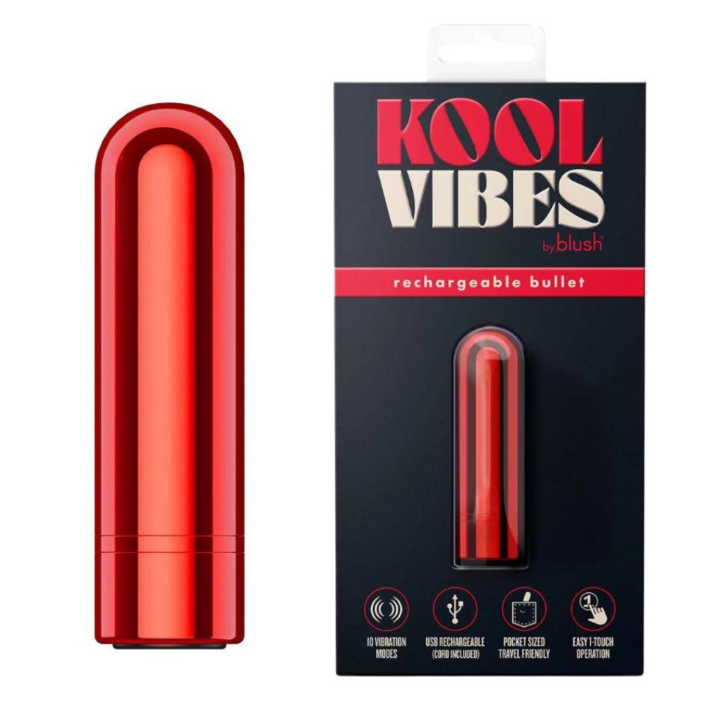 Віброкуля перезарядна Blush Kool Vibes червона, 6.3 х 1.8 см (335443), zoom