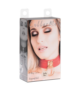 Ошейник с кольцом Kinky Diva O-Ring Collar Red/Gold, красный с золотыми деталями - No Taboo