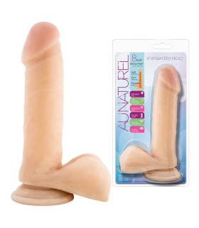 Фаллоимитатор из киберкожы Blush Sensa Feel на присоске, бежевый, 20.3 х 4.5 см - No Taboo