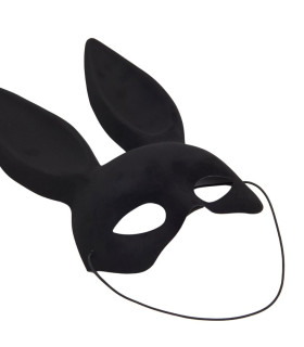 Маска зайчика Play With Me с бархатным покрытием, чёрная - No Taboo
