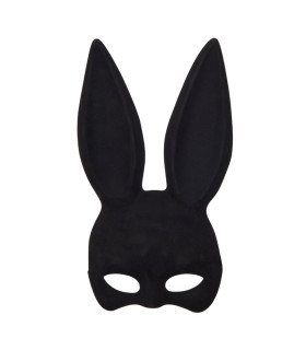 Маска зайчика Play With Me с бархатным покрытием, чёрная - No Taboo