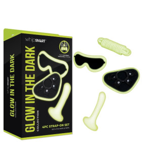 Страпон Whipsmart светящийся в темноте, в комплекте маска и веревка, белый, 14.5 х 2.8 см - No Taboo