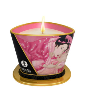 Свеча массажная Shunga Massage Candle Rose Petals соєвая, 170 мл - No Taboo