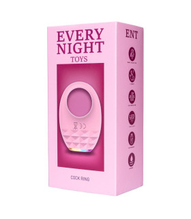 Эрекционное виброкольцо Every Night Toys Luxury Diamond с подсветкой, розовое, 5.3 х 5.3 см - No Taboo