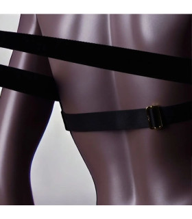 Комплект UPKO Adult Sex Harness And Head Restraint Gear портупея и упряжь с кляпом, черный - No Taboo