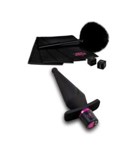 Набор для анальной игры Sex Room Anal Play Kit 5 предметов и мешочек для хранения, черного цвета, 13.5 х 3.8 см - No Taboo