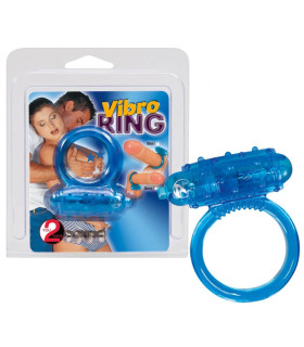 Эрекционное кольцо с вибрацией голубое, 3 см - No Taboo