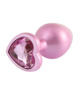 Анальная пробка Chisa Matrix Mont M с камнем в форме сердца, розовая, 8.1 х 3.4 см - No Taboo
