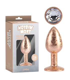 Анальная пробка Chisa Matrix Mont S с белым камнем, золотая поталь, 7 х 2.7 см - No Taboo