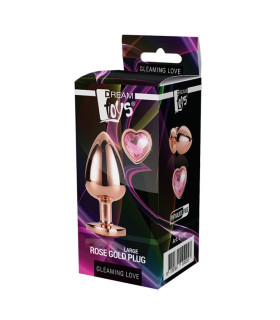 Анальная пробка, 9.5 х 4.3 см, с камнем в форме сердца - No Taboo