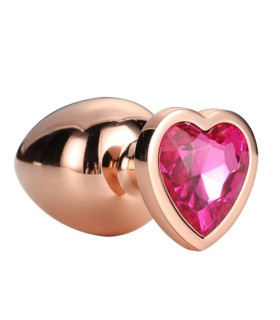 Анальная пробка, 9.5 х 4.3 см, с камнем в форме сердца - No Taboo