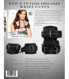 Наручники из кожзаменителя Adam & Eve's Fetish, черные - No Taboo