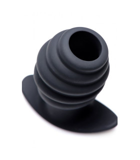 Анальная пробка-тоннель, ребристая, силиконовая - No Taboo