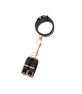 Наручники GP, премиум коллекция, черные, экокожа - No Taboo