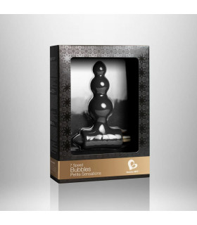 Анальна ялинка з вібрацією Rocks-Off чорна, 11 х 3.5 см - No Taboo