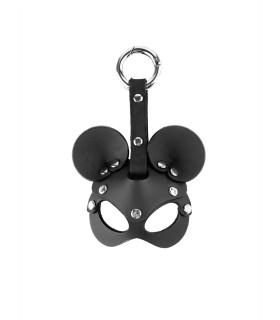 Кожаный брелок в виде маски мышки, черный - No Taboo