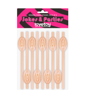 Трубочки с вагиной, телесные, 9 шт. (прикол) - No Taboo