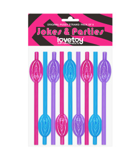 Трубочки с вагиной, разноцветные, 9 шт. (прикол) - No Taboo