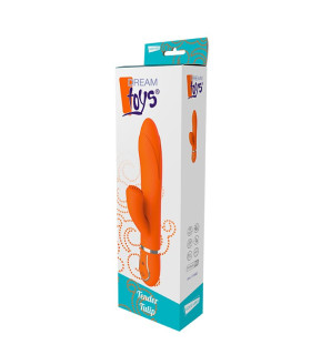 Вібромасажер з кліторальною стимуляцією, на батарейках, Помаранчевий - No Taboo