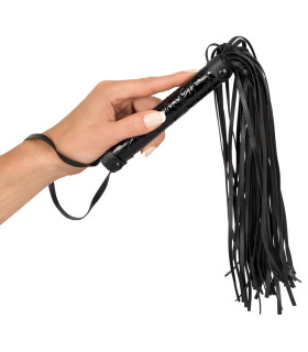 Флоггер маленького размера из искусственной кожы, черный - No Taboo
