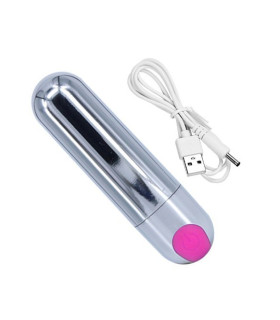  Вибропуля -Strong Bullet Vibrator, серебряно-розовая - No Taboo