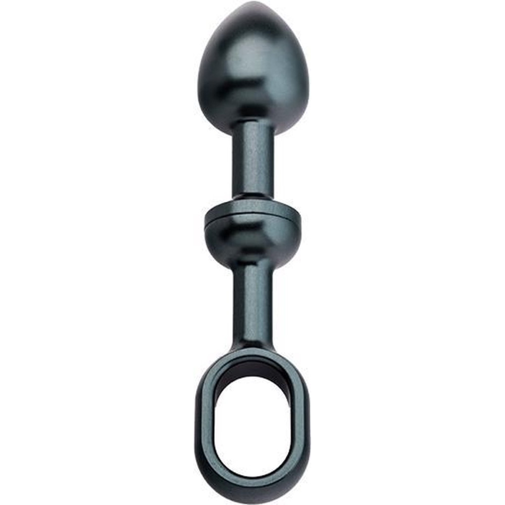 Анальна пробка з алюмінію, ручна робота, зі знімним тримачем,113г (40840), zoom