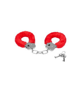 Наручники з хутром, червоні - No Taboo