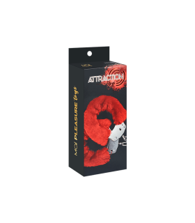 Наручники з хутром, червоні - No Taboo