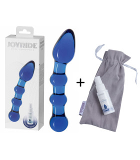 Фаллоимитатор стеклянный, синий, 19см х 3.5см - No Taboo